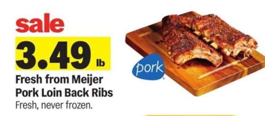 Fresh from Meijer Pork Loin Back Ribs