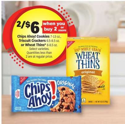 Chips Ahoy! Cookies, Triscuit Crackers, or Wheat Thins