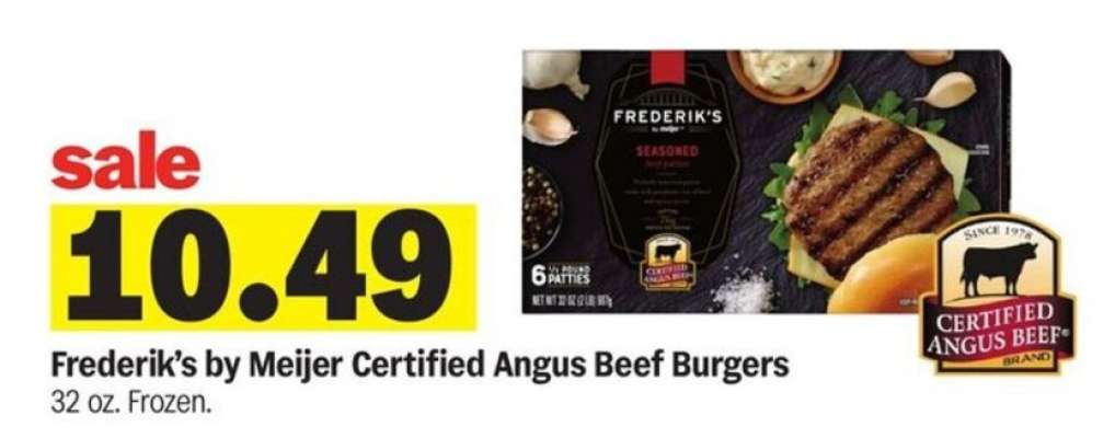 Frederik's by Meijer Certified Angus Beef Burgers