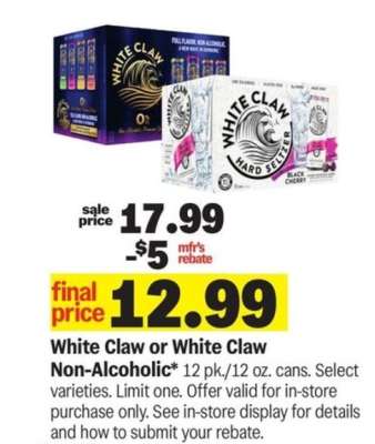 White Claw or White Claw Non-Alcoholic