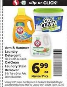 Arm & Hammer Laundry Detergent / OxiClean Laundry Stain Remover
