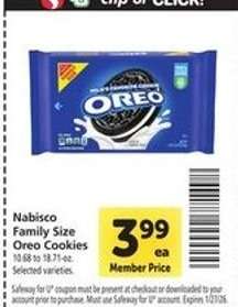Nabisco Family Size Oreo Cookies