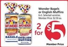 Wonder Bagels or English Muffins