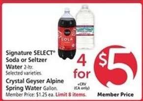 Signature SELECT Soda or Seltzer Water / Crystal Geyser Alpine Spring Water