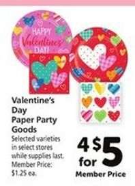 Valentine's Day Paper Party Goods