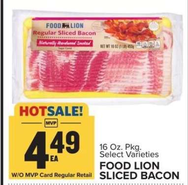 Food Lion Sliced Bacon