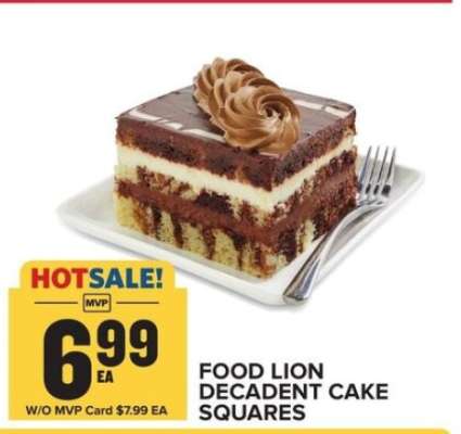 FOOD LION DECADENT CAKE SQUARES