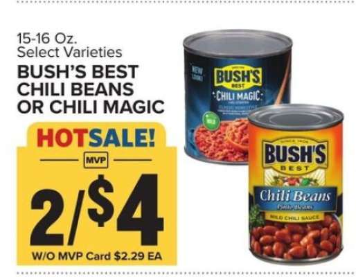 BUSH’S BEST CHILI BEANS OR CHILI MAGIC