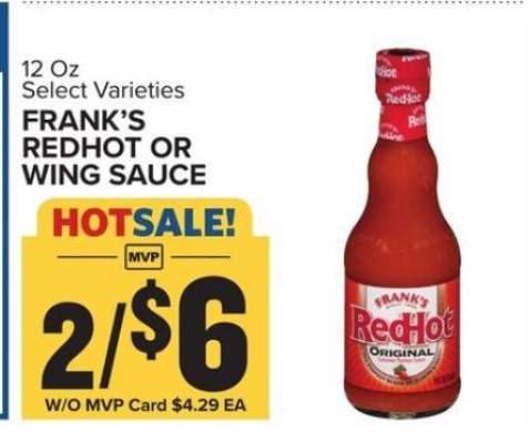 Frank's RedHot or Wing Sauce