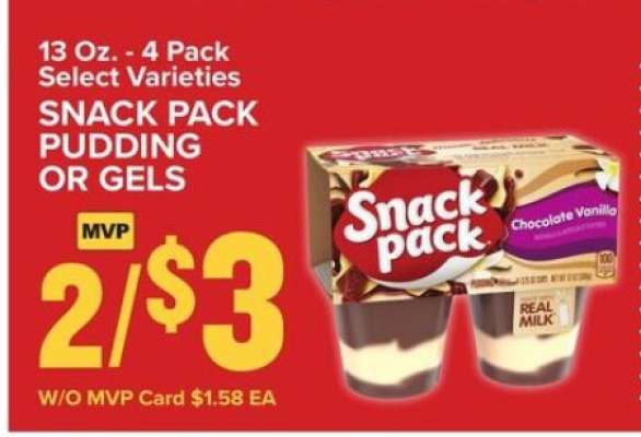 Snack Pack Pudding or Gels*