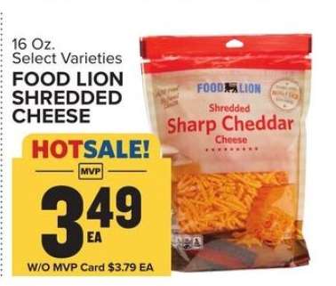 Food Lion Shredded Cheese