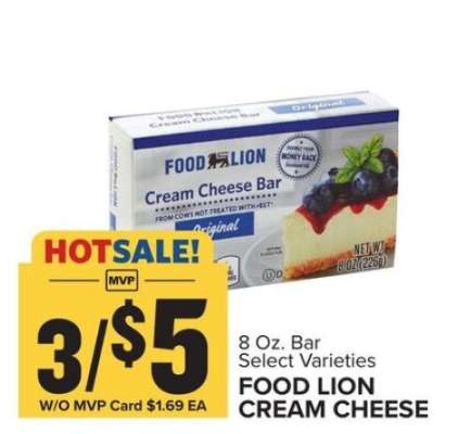 Food Lion Cream Cheese
