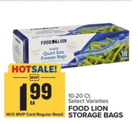 Food Lion Storage Bags