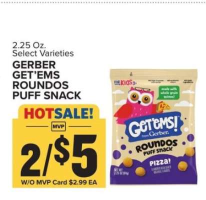 GERBER GET’EMS ROUNDOS PUFF SNACK