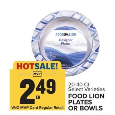 Food Lion Plates or Bowls