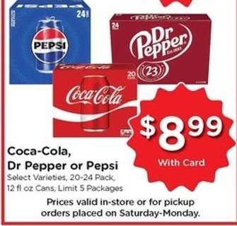 Coca-Cola, Dr Pepper or Pepsi