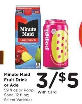 Minute Maid Fruit Drink or Ade