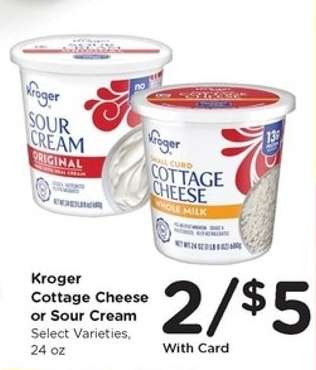 Kroger Cottage Cheese or Sour Cream