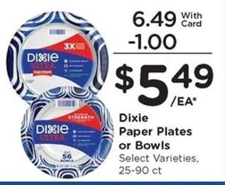 Dixie Paper Plates or Bowls