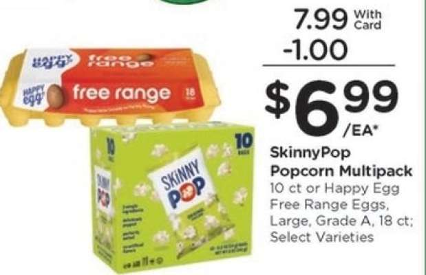 SkinnyPop Popcorn Multipack or Happy Egg Free Range Eggs