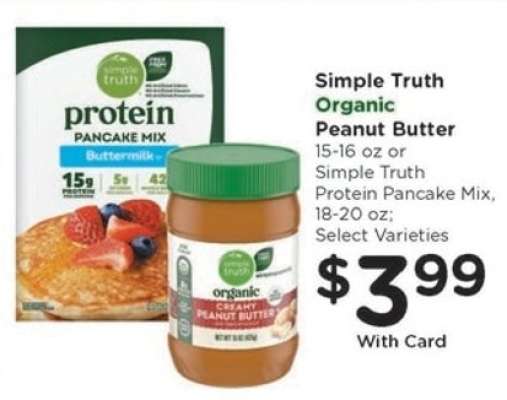 Simple Truth Organic Peanut Butter or Protein Pancake Mix
