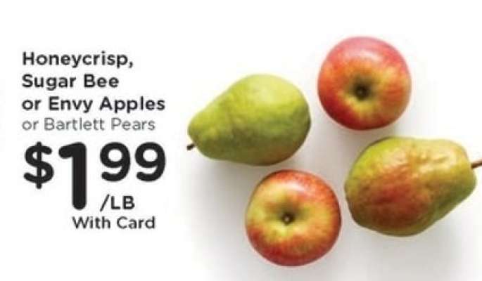 Honeycrisp, Sugar Bee or Envy Apples or Bartlett Pears