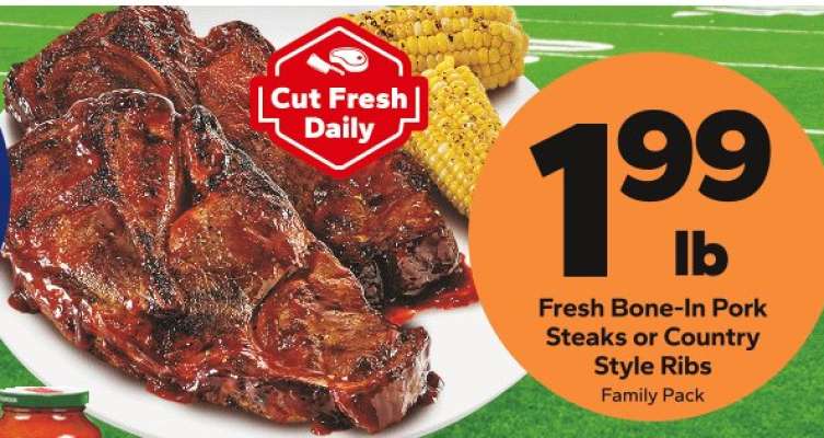 Fresh Bone-In Pork Steaks or Country Style Ribs