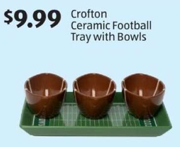 Crofton Ceramic Football Tray with Bowls