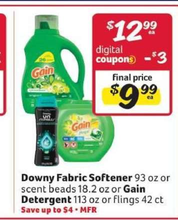 Downy Fabric Softener or Gain Detergent