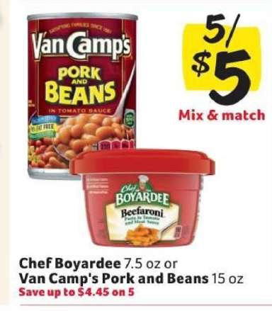 Chef Boyardee or Van Camp's Pork and Beans