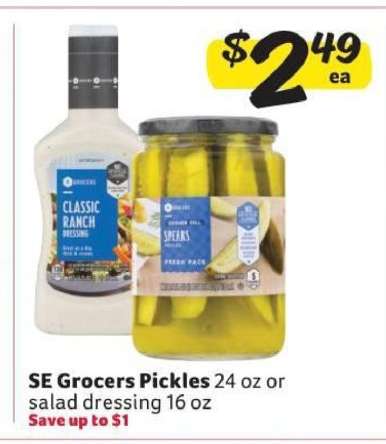 SE Grocers Pickles or Salad Dressing