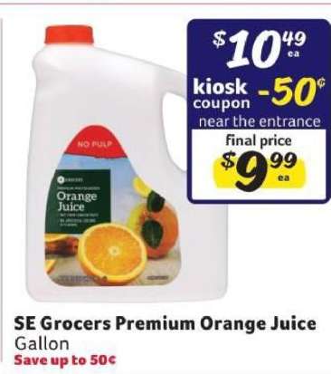 SE Grocers Premium Orange Juice
