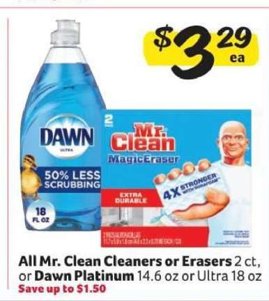 Mr. Clean Cleaners or Erasers / Dawn Platinum