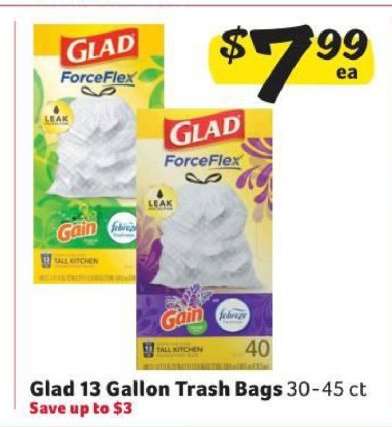 Glad 13 Gallon Trash Bags