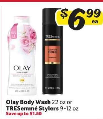 Olay Body Wash or TRESemmé Stylers