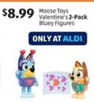Moose Toys Valentine's 2-Pack Bluey Figures