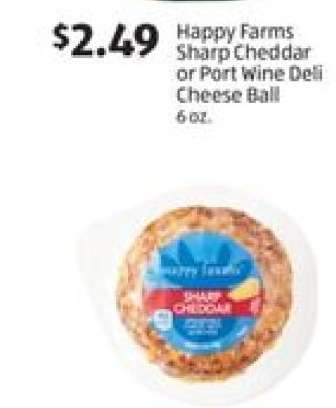 Happy Farms Sharp Cheddar or Port Wine Deli Cheese Ball