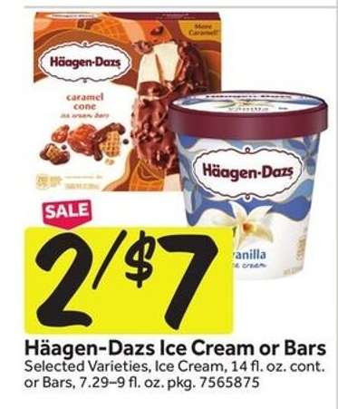 Häagen-Dazs Ice Cream or Bars