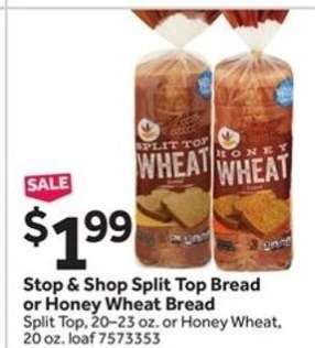 Stop & Shop Split Top Bread or Honey Wheat Bread