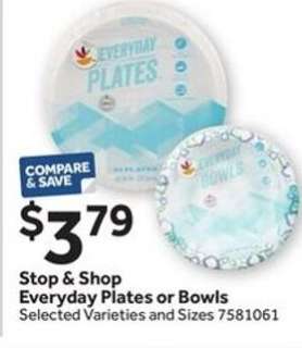 Stop & Shop Everyday Plates or Bowls