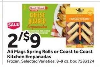 Ali Mags Spring Rolls or Coast to Coast Kitchen Empanadas