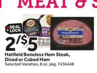 Hatfield Boneless Ham Steak, Diced or Cubed Ham