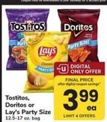 Tostitos, Doritos or Lay’s Party Size