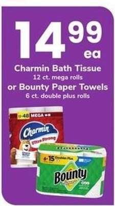 Charmin Bath Tissue or Bounty Paper Towels