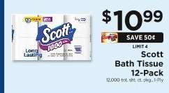 Scott Bath Tissue 12-Pack