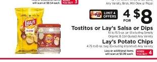 Tostitos or Lay’s Salsa or Dips / Lay’s Potato Chips