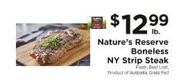 Nature’s Reserve Boneless NY Strip Steak