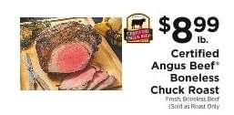 Certified Angus Beef Boneless Chuck Roast