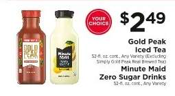 Gold Peak Iced Tea & Minute Maid Zero Sugar Drinks