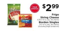 Frigo String Cheese / Borden Singles